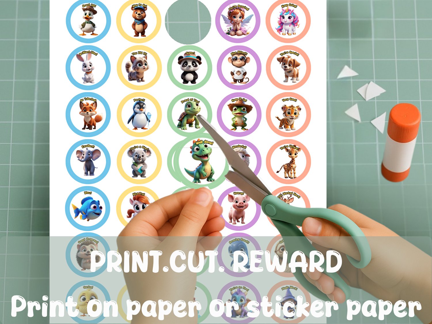 Bilingual Motivational Stickers EN/IT – 70 Printable Reward Designs ...