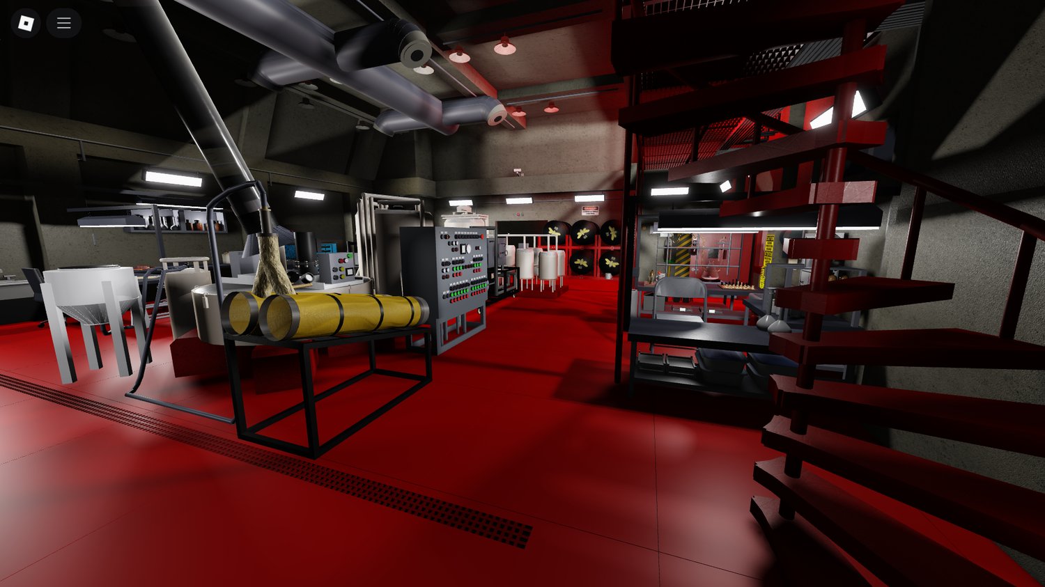 Stairway leading to secret underground lab