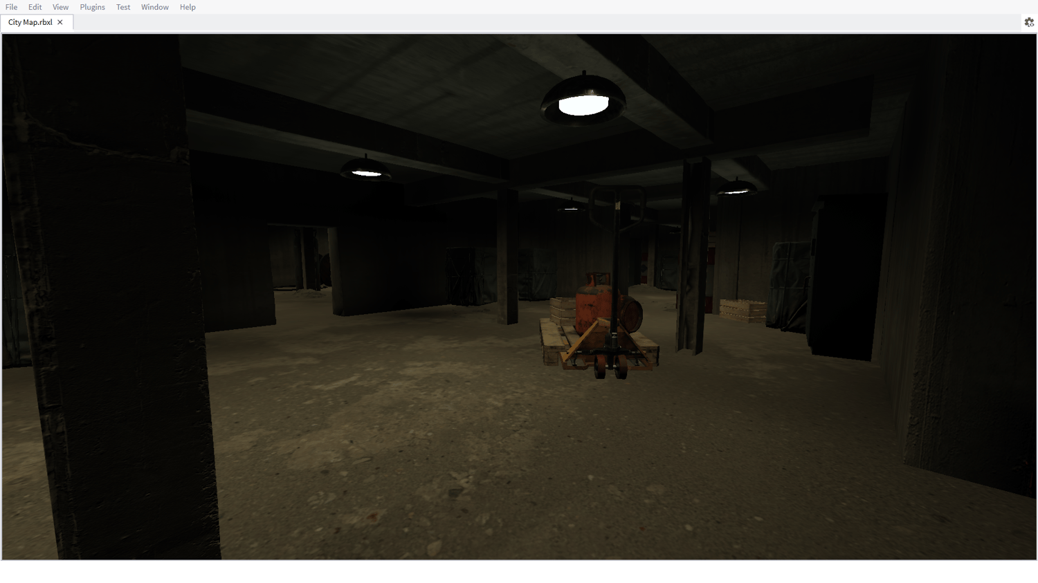 Neon-lit city street in Roblox Night City Map