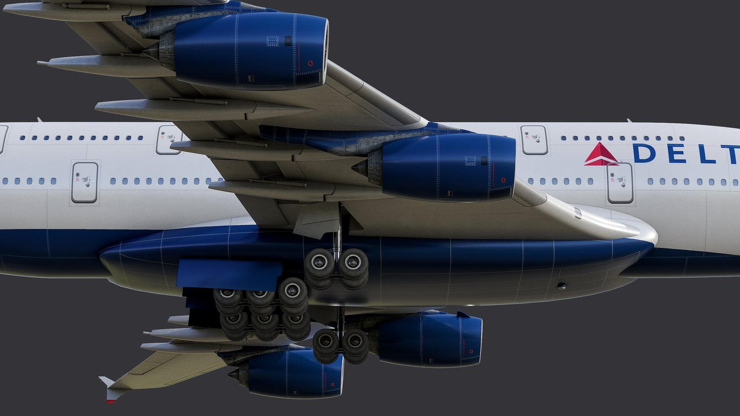 www.3dgtx.com - Animated Airbus A380-800 Airliner 3 - Delta Air Lnes - Highpoly - Image 8