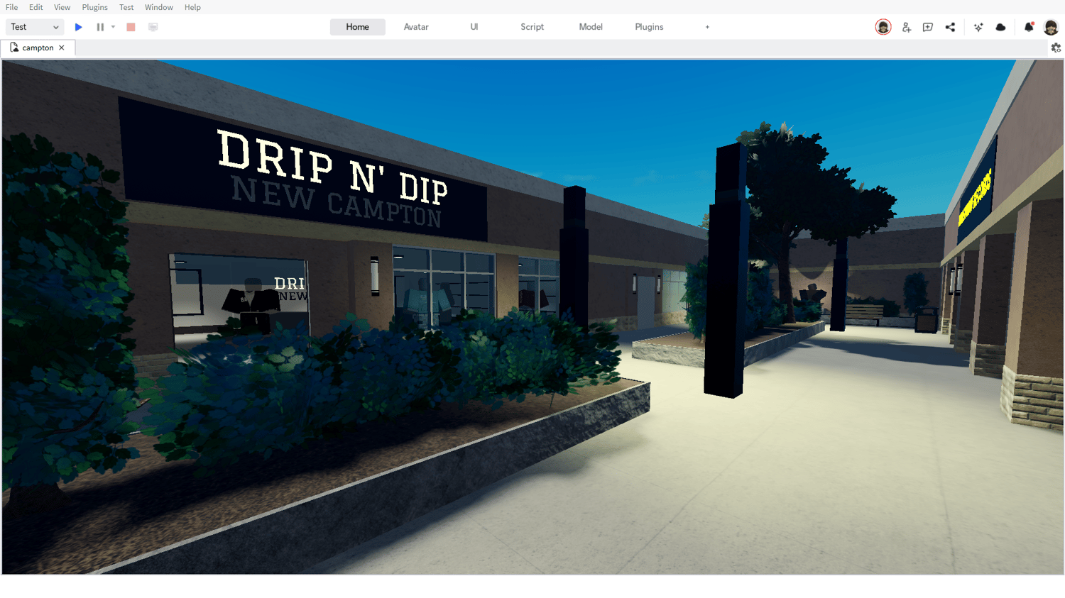 Roblox roleplay city with residential and commercial areas