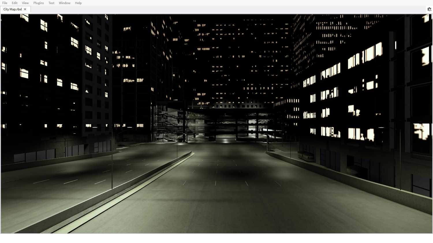 Car driving in nighttime city roleplay map