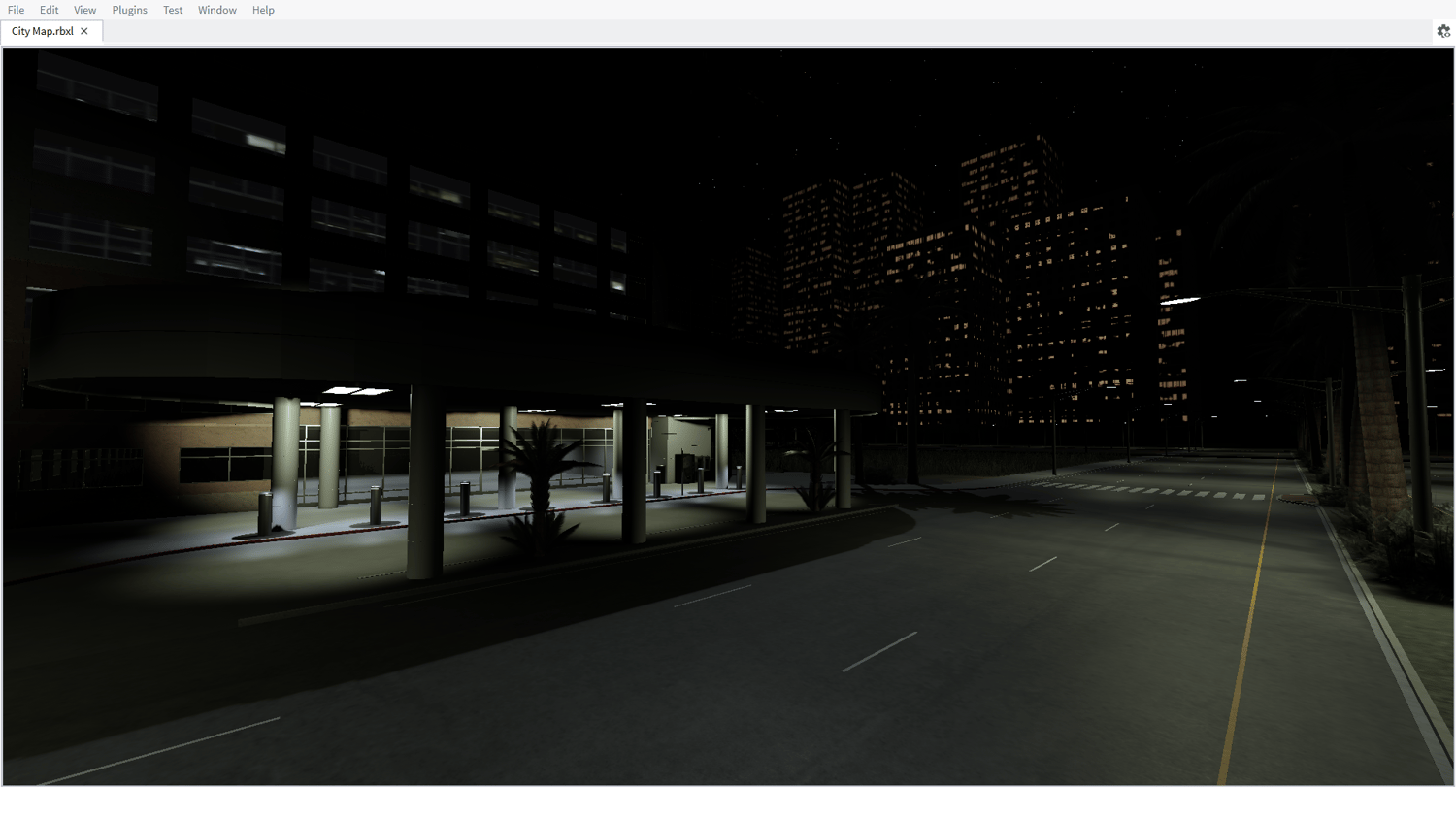 Urban alleyway with ambient lighting
