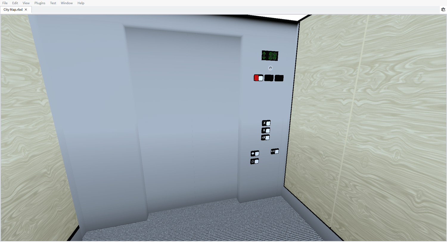 Street intersection with commercial buildings