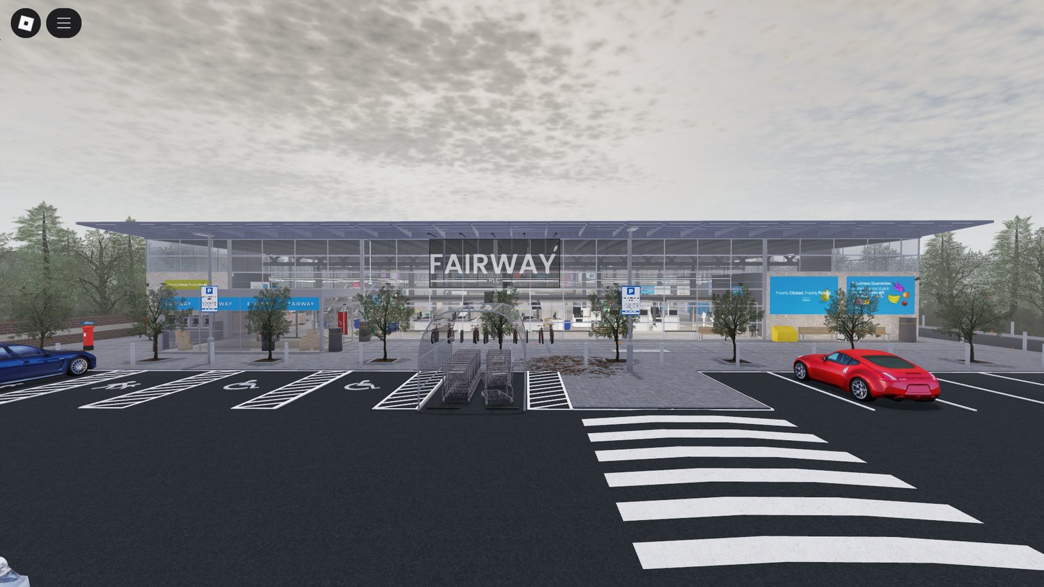 Roblox mall interior with open atrium design