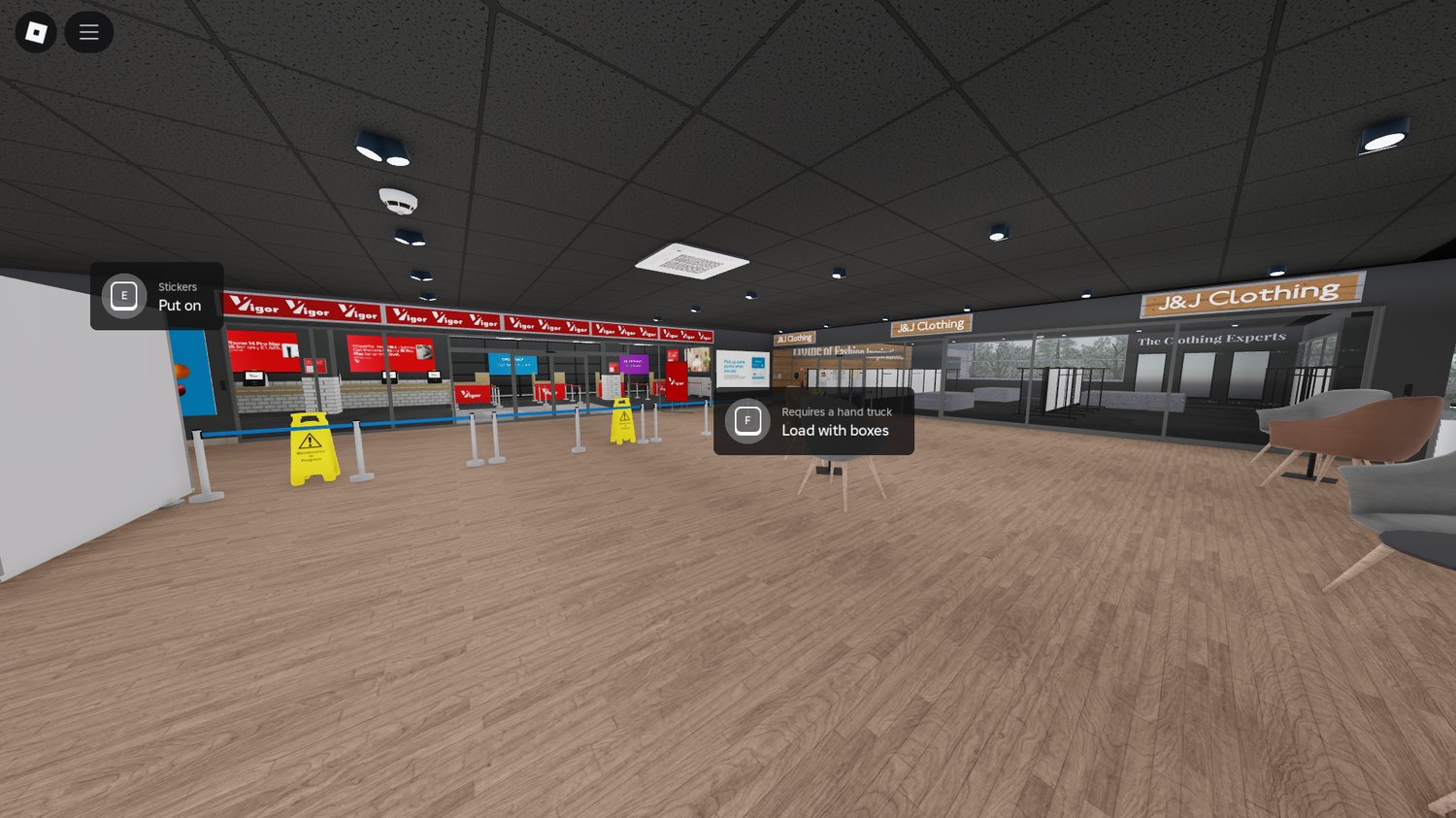 Mall balcony railing overlooking lower floor