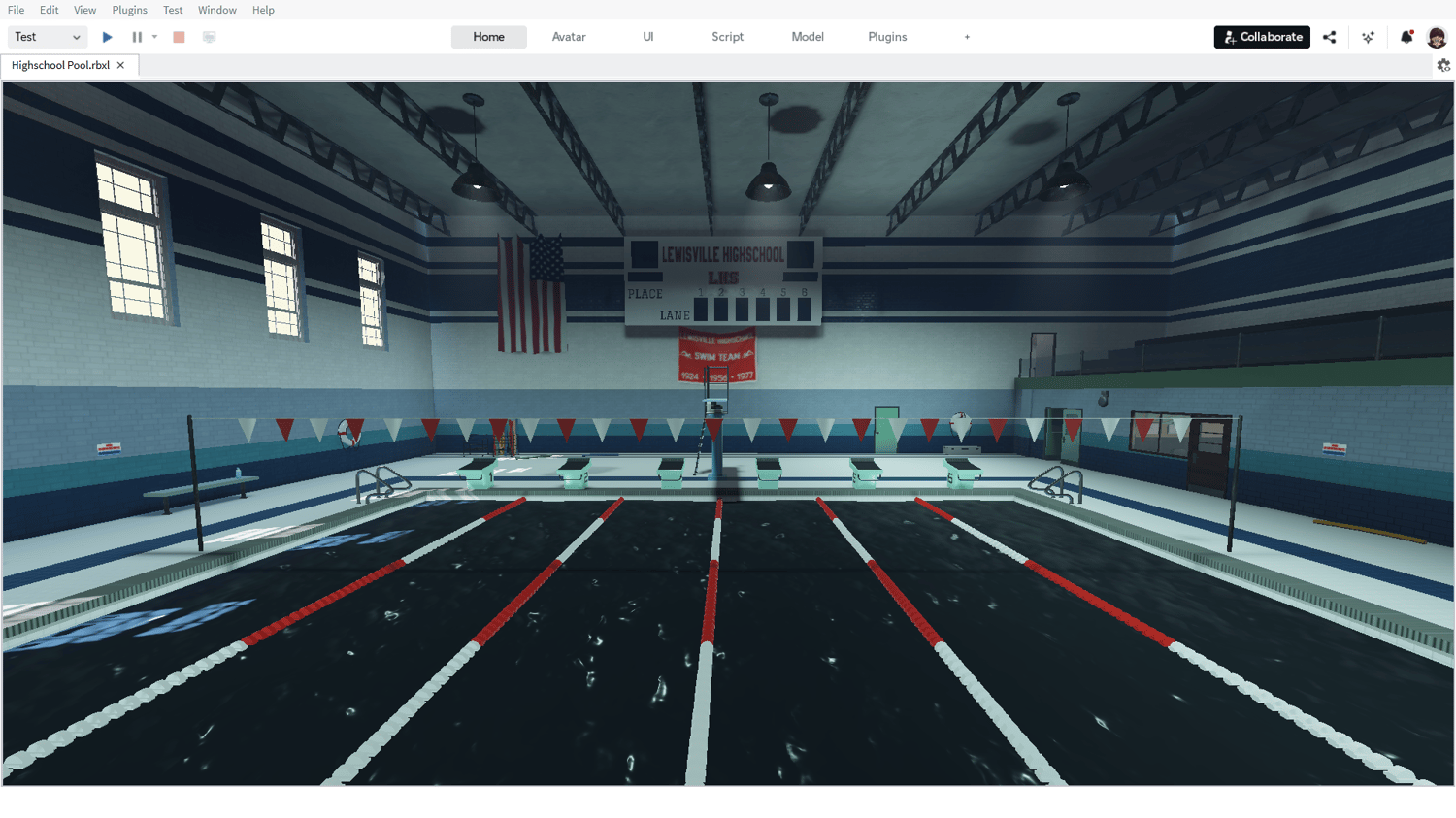 Swim meet or team training roleplay setup