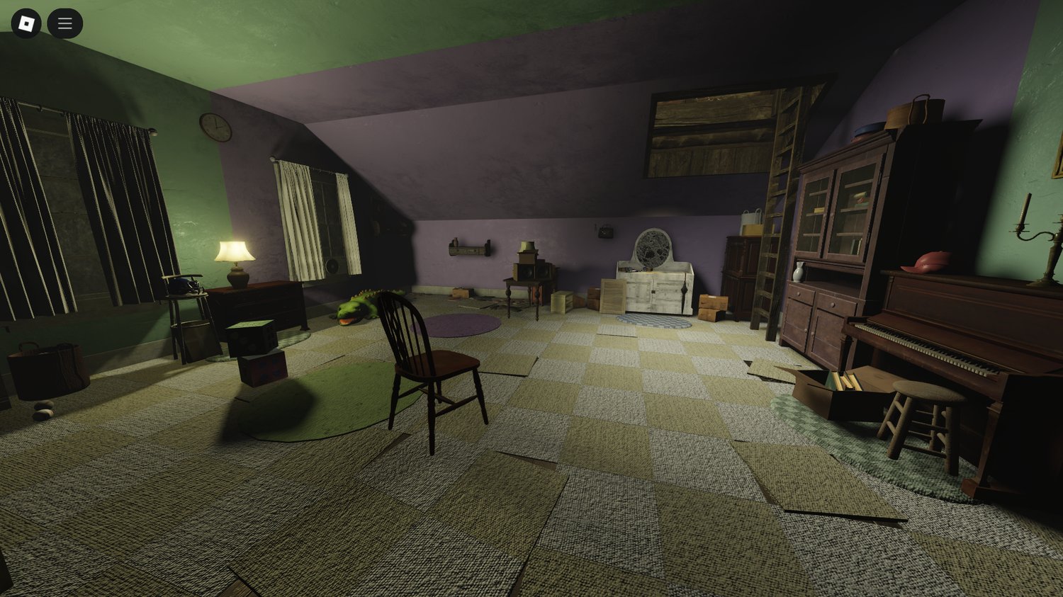 Hidden secret room behind movable furniture