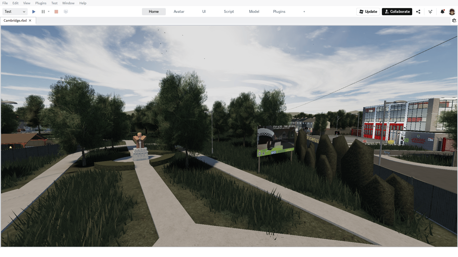 University building with realistic façade