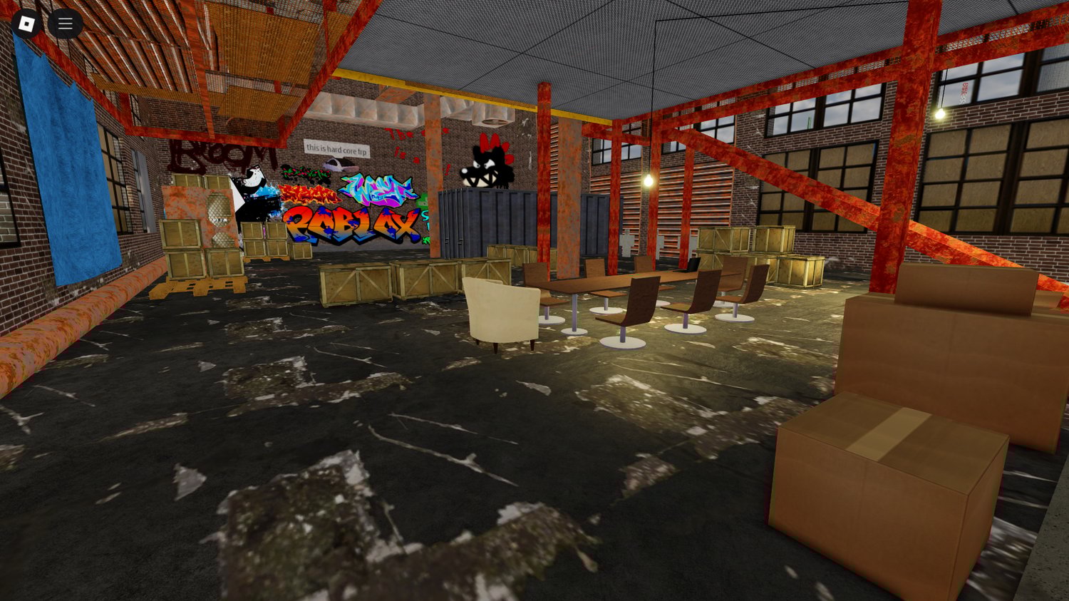 Enterable office building interior