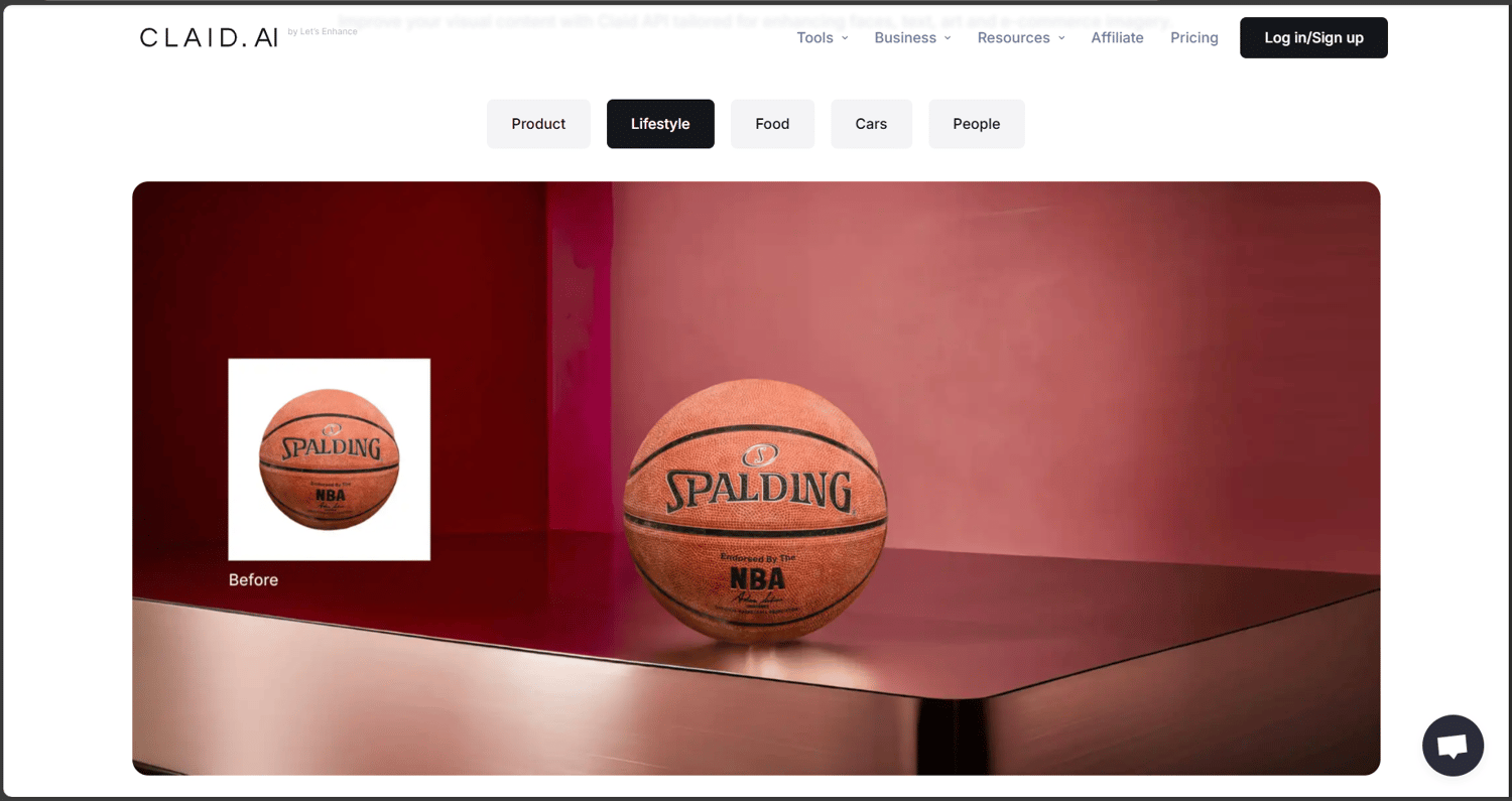 Claid AI photography edit samples