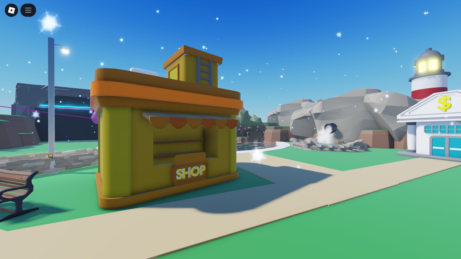 Low-poly lighthouse on a small hill