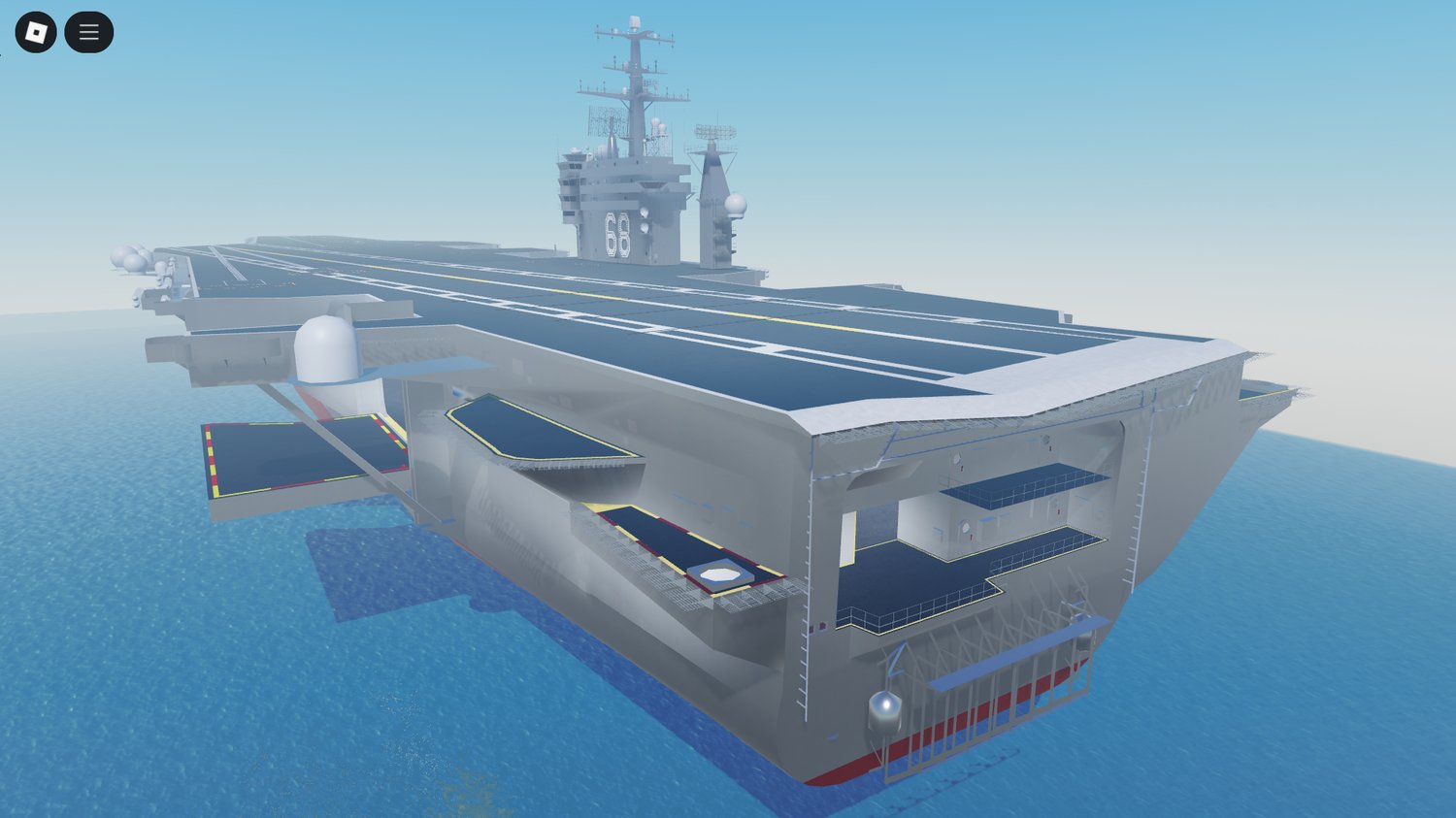 Superstructure and control tower of aircraft carrier