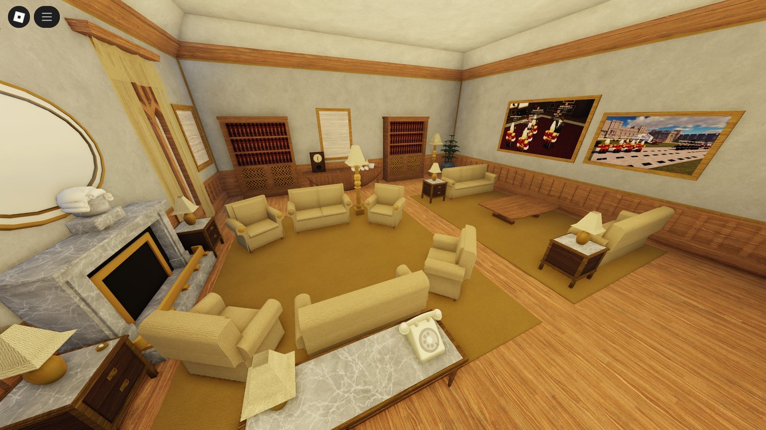 Coronation uniform displayed in castle interior room