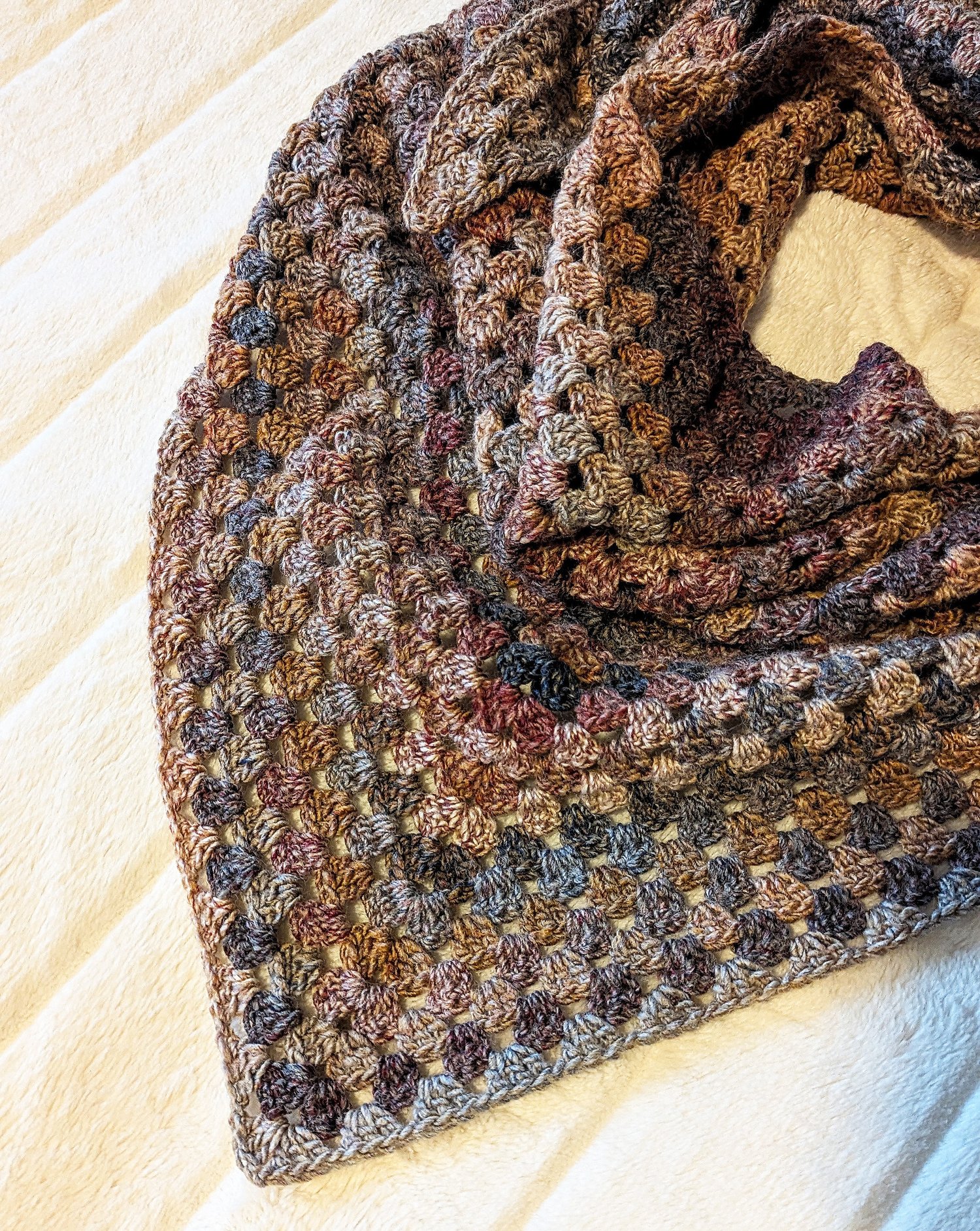 Granny Shawl on Bed