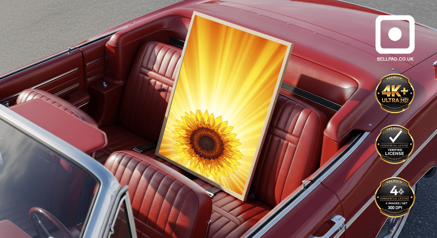 Sunflower Abstract Mosaic Poster in Bright Yellow Tones – Creative Art Showcase