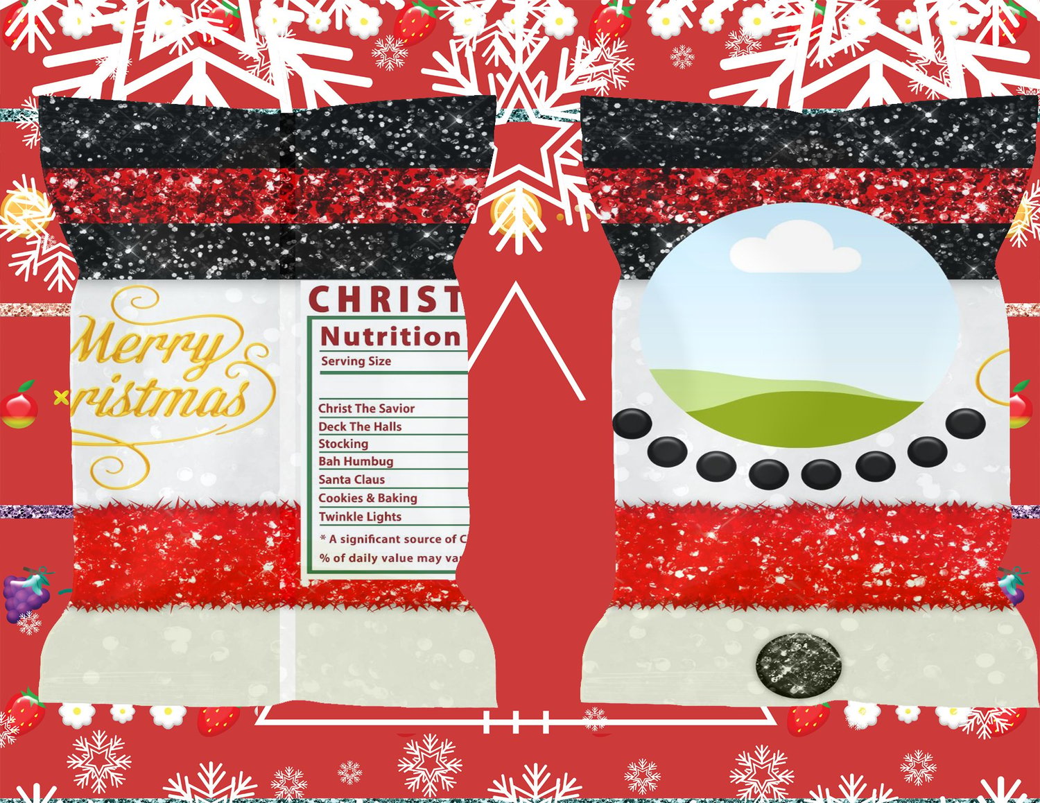christmas chip bag holiday party favor canva chip bag editable chip bag christmas printable holiday wrappers diy chip bag template party favor printable christmas canva template custom snack bag wrapper kids party design photo chip bag template