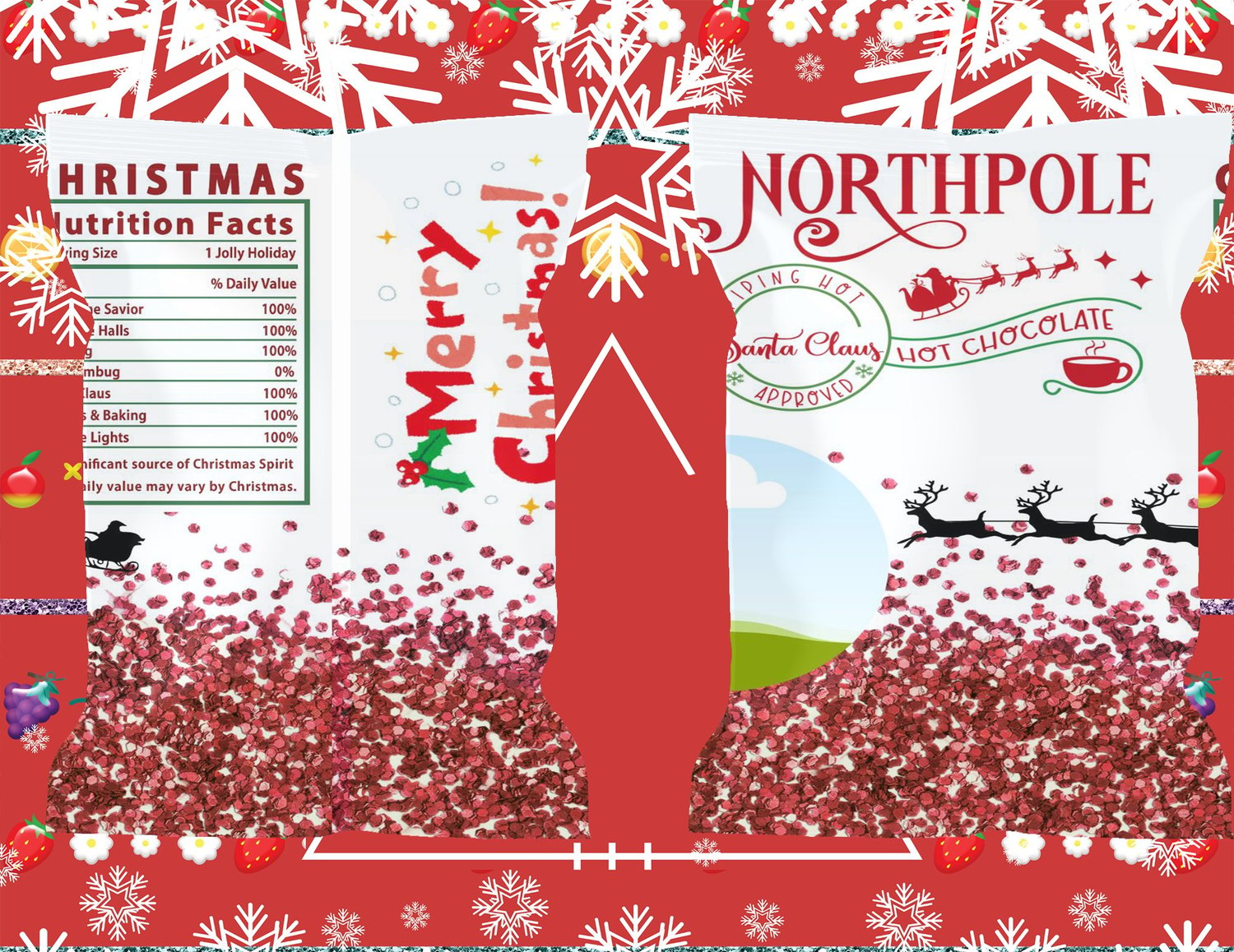 christmas chip bag holiday party favor canva chip bag editable chip bag christmas printable holiday wrappers diy chip bag template party favor printable christmas canva template custom snack bag wrapper kids party design photo chip bag template