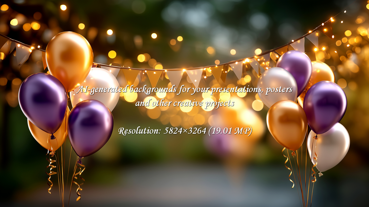 Capture the pure joy and excitement of any celebration with this stunning scene of colorful balloons and twinkling lights, creating a magical, festive ambiance for unforgettable moments.