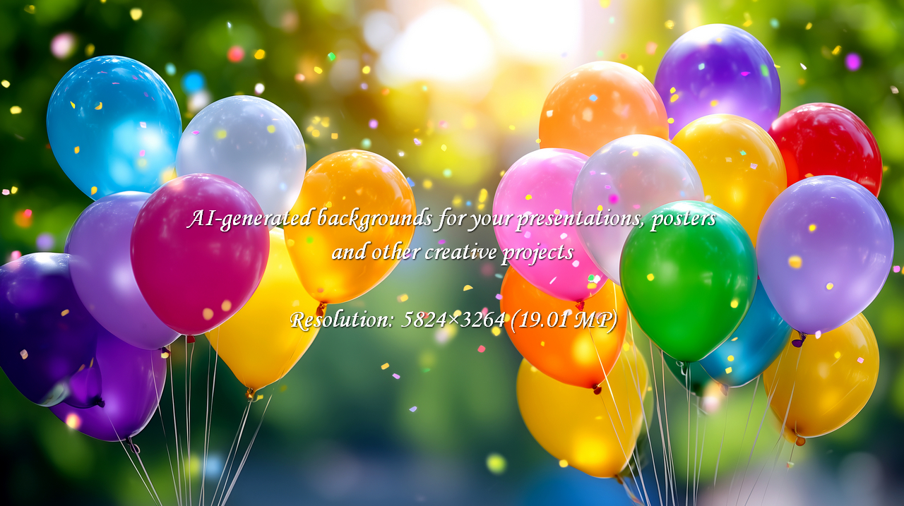 Capture pure celebration with this vibrant collection of colorful balloons and shimmering confetti, perfect for birthdays, parties, and any joyous event. Evoke happiness and excitement.