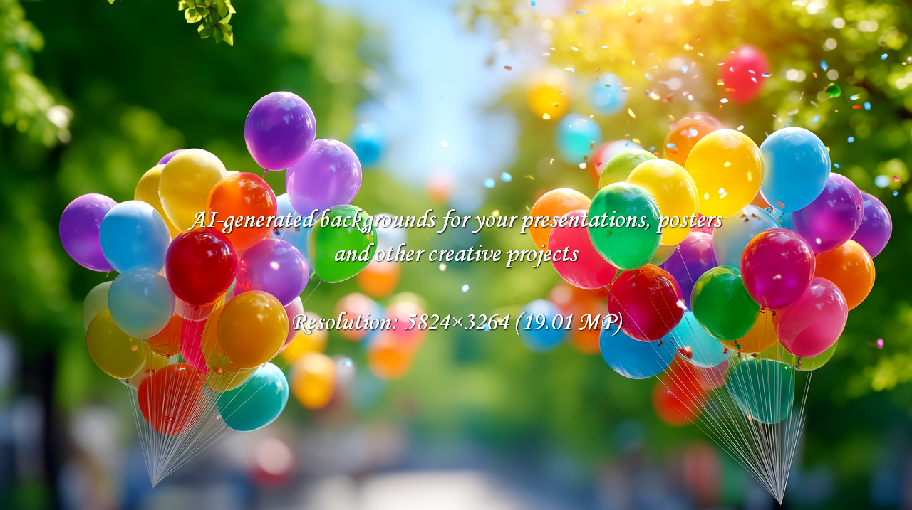 Experience pure delight with vibrant, colorful balloons ascending into a sunlit sky, scattering confetti for an unforgettable celebration. Perfect for conveying joy.