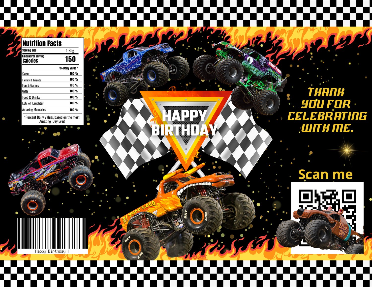 Monster Jam Chip Bag and Capri Sun - Party Favors - Payhip