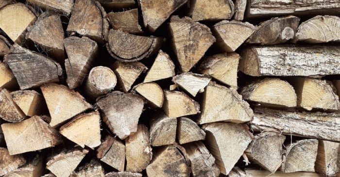 small log pile