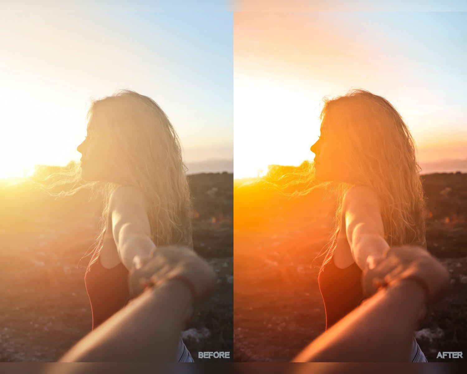Insta Golden Hour presets, Lightroom presets, Sunset presets, Instagram presets , Preset lightroom, Orange presets, Wedding presets
