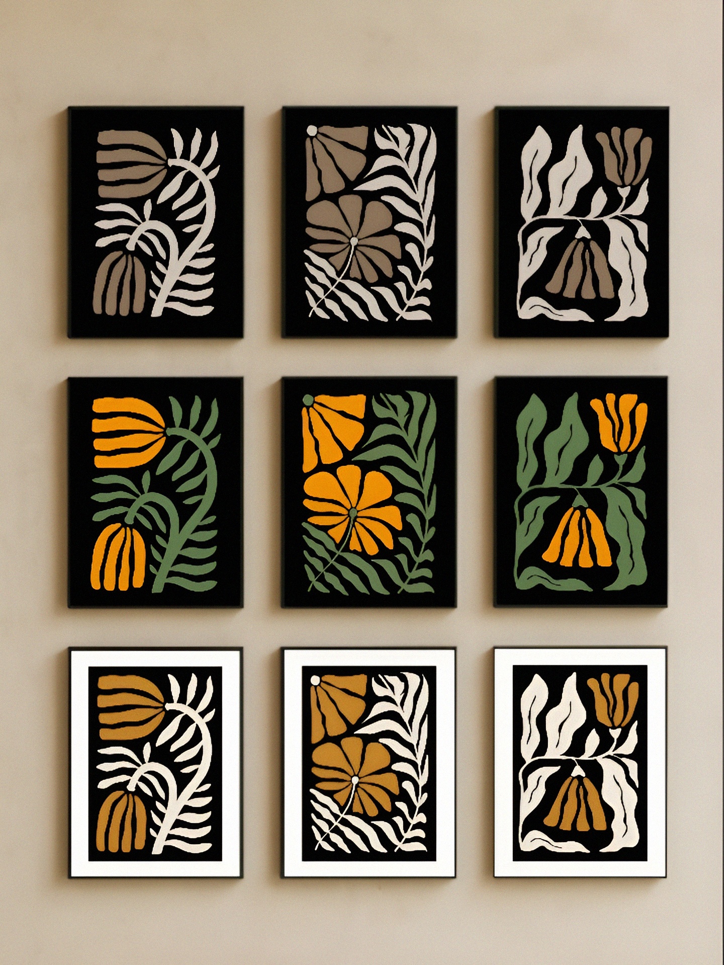 Modern Abstract Floral Wall Art Set – Minimalist Botanical Prints for ...