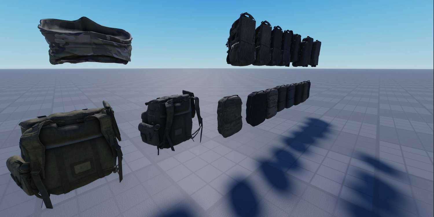 Detailed Roblox backpacks optimized for performance