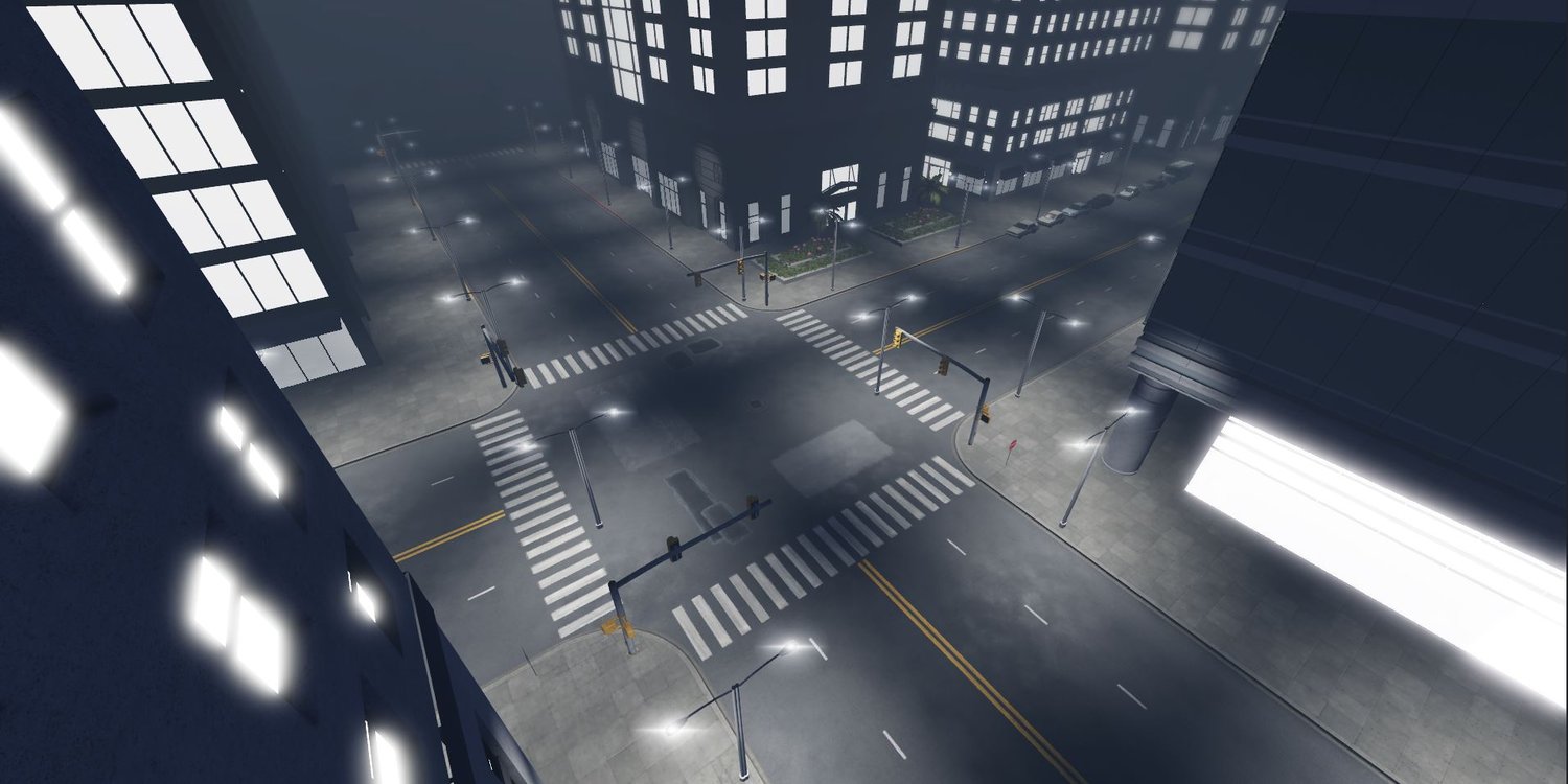 Roblox large cityscape with detailed urban layout