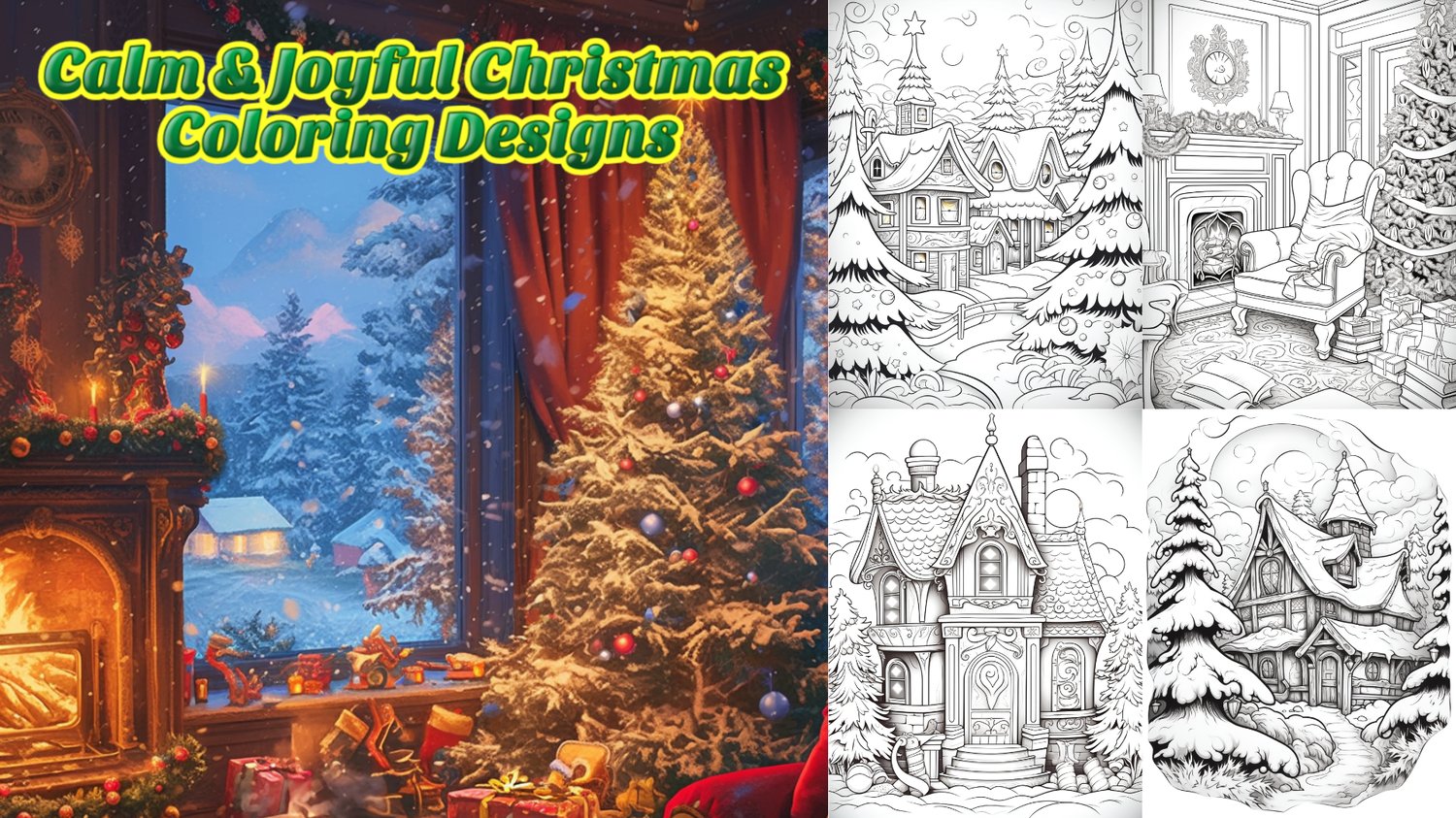 200+ Calm & Joyful Christmas Coloring Designs