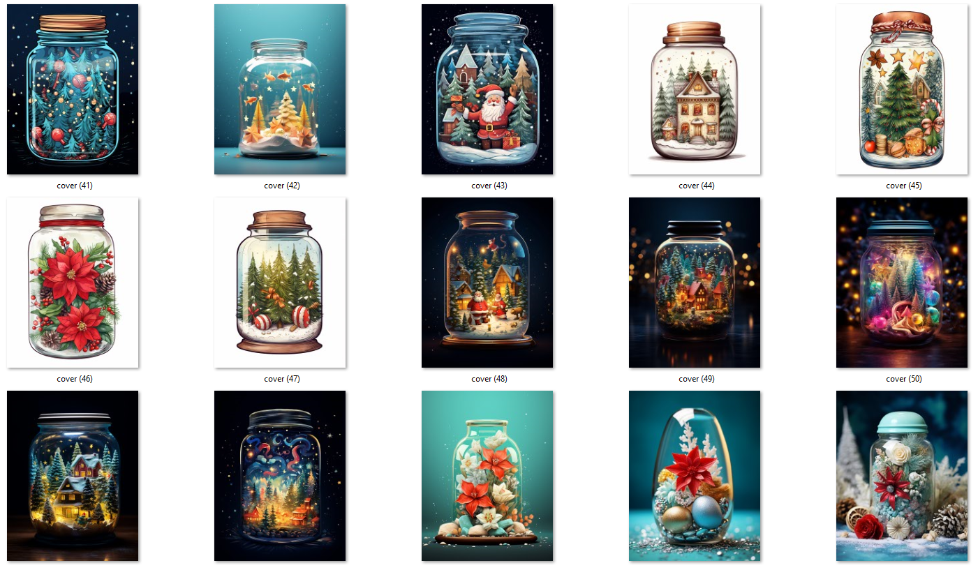 Christmas in a Jar Coloring Pages for Kids & Adults