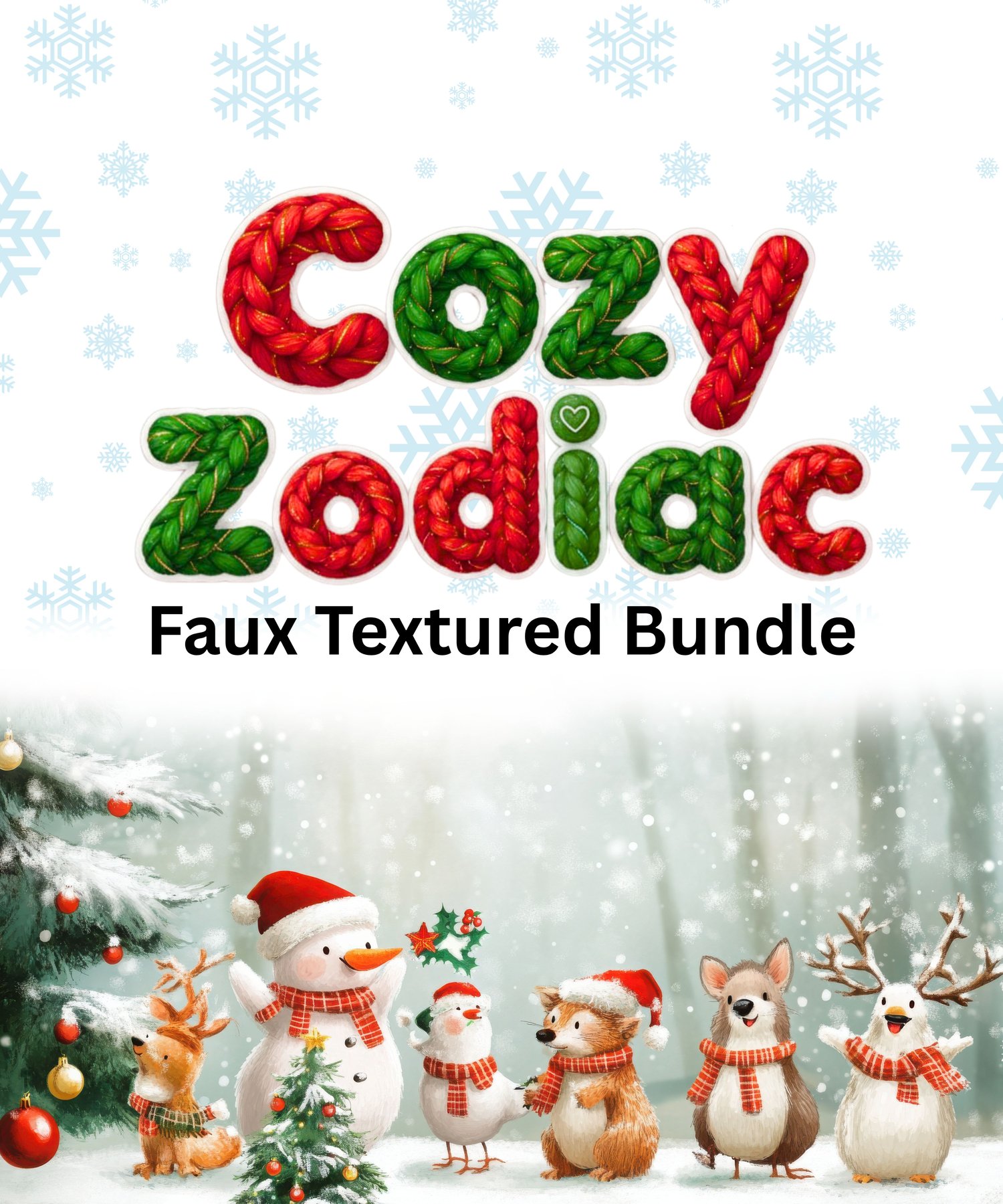 zodiac christmas clipart, cozy zodiac png, astrology christmas design, faux yarn texture png, knitted christmas letters, cute holiday astrology art, christmas sublimation bundle, cozy digital download