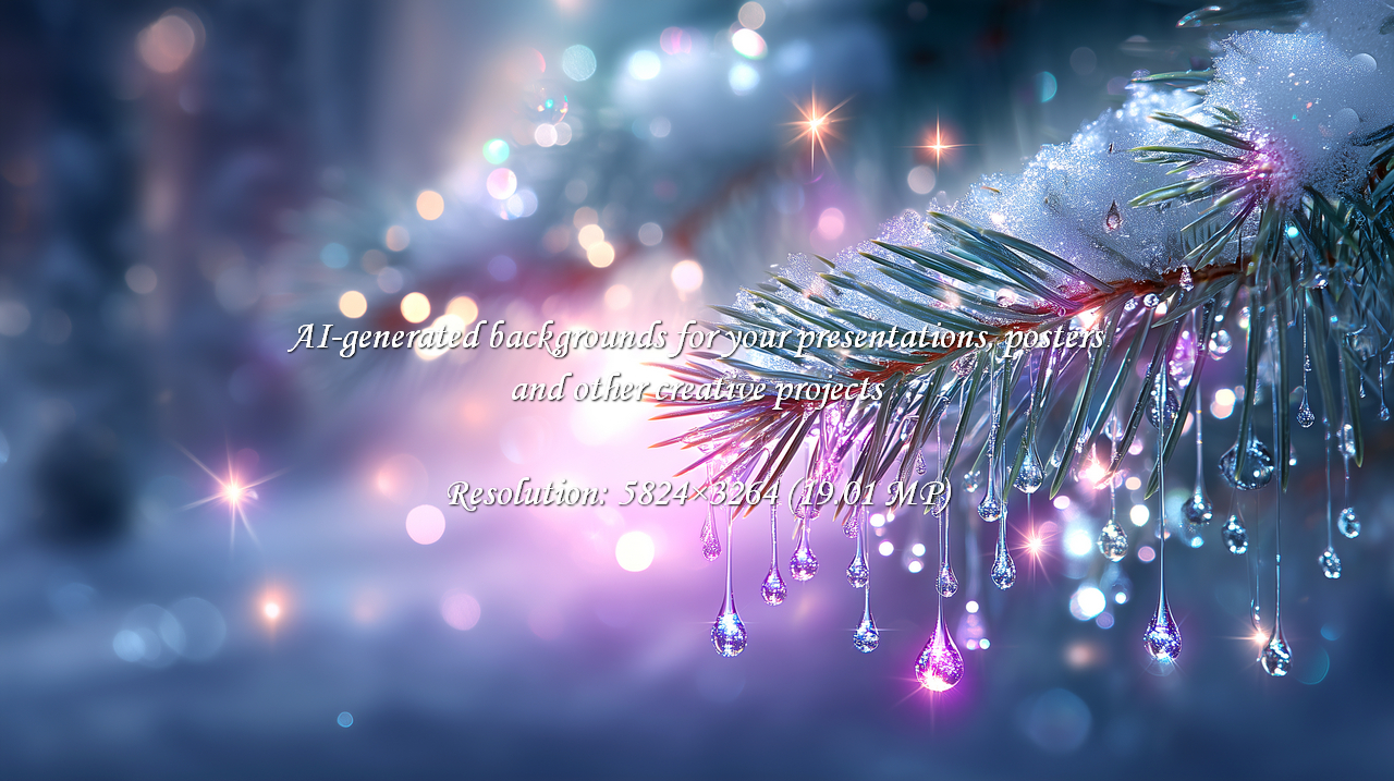 Experience the enchantment of a winter wonderland with a frost kissed pine branch adorned with sparkling bokeh lights. Its magical glow evokes a dreamy, ethereal atmosphere perfect for festive holiday designs.