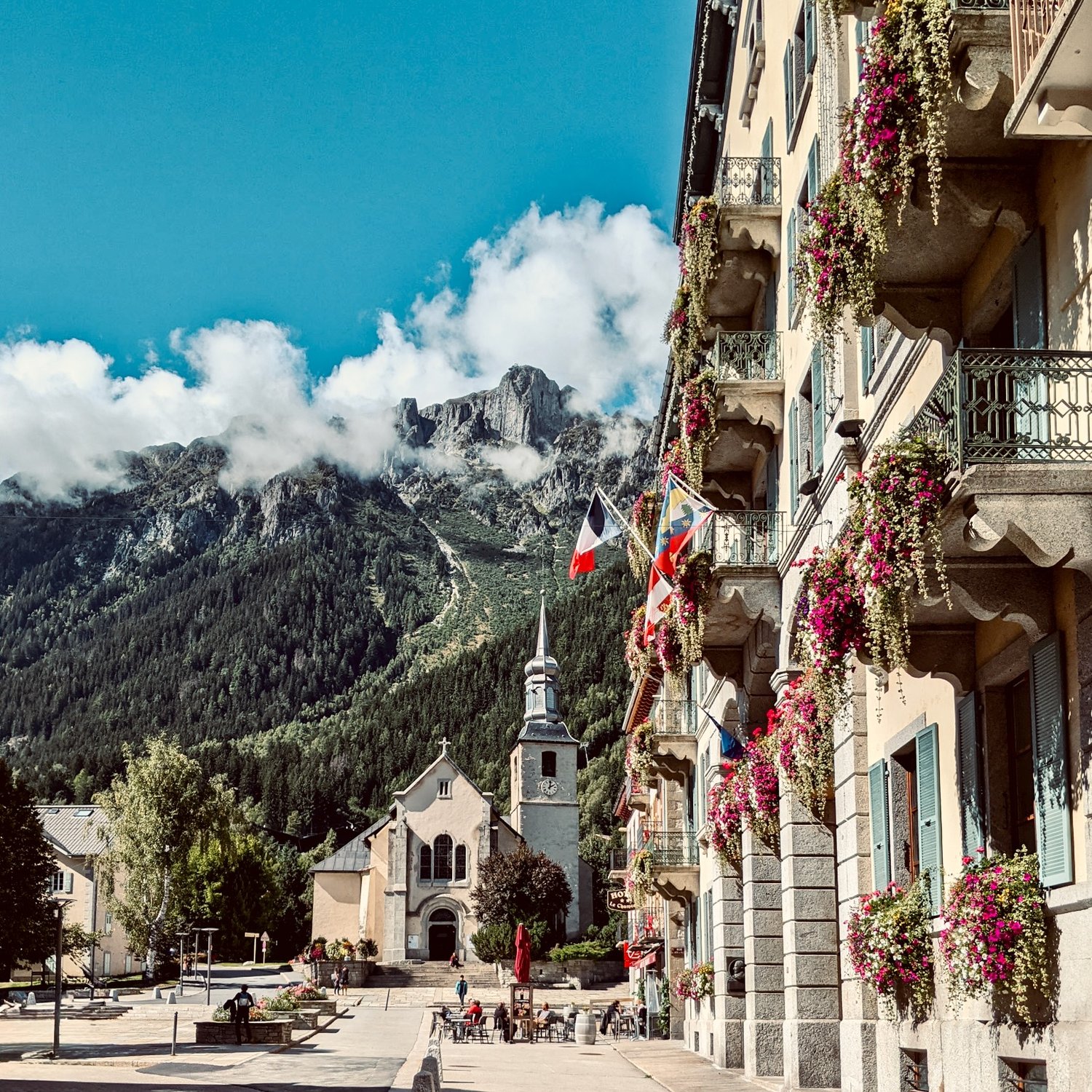 Chamonix town with Brevent in the background