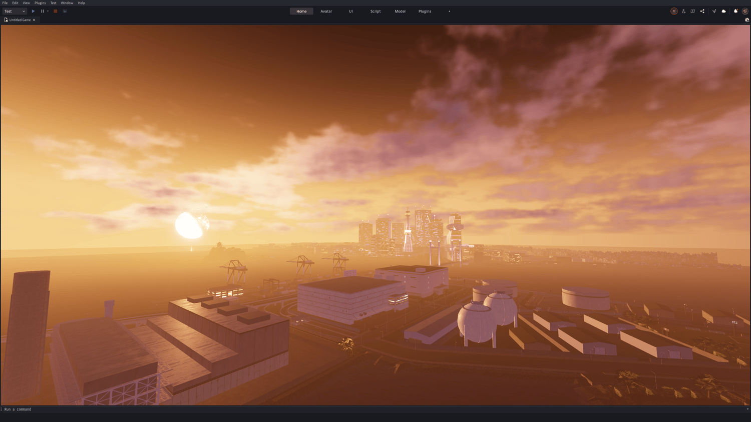 Roblox Japanese island city map with futuristic lighting
