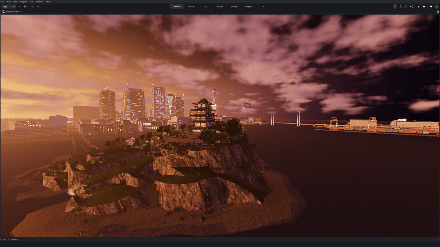 Roblox city map with enterable buildings and Japanese theme