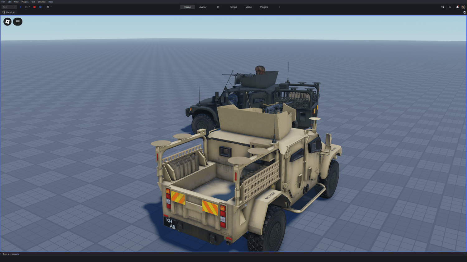 Roblox Husky military troop transport vehicle rear angle