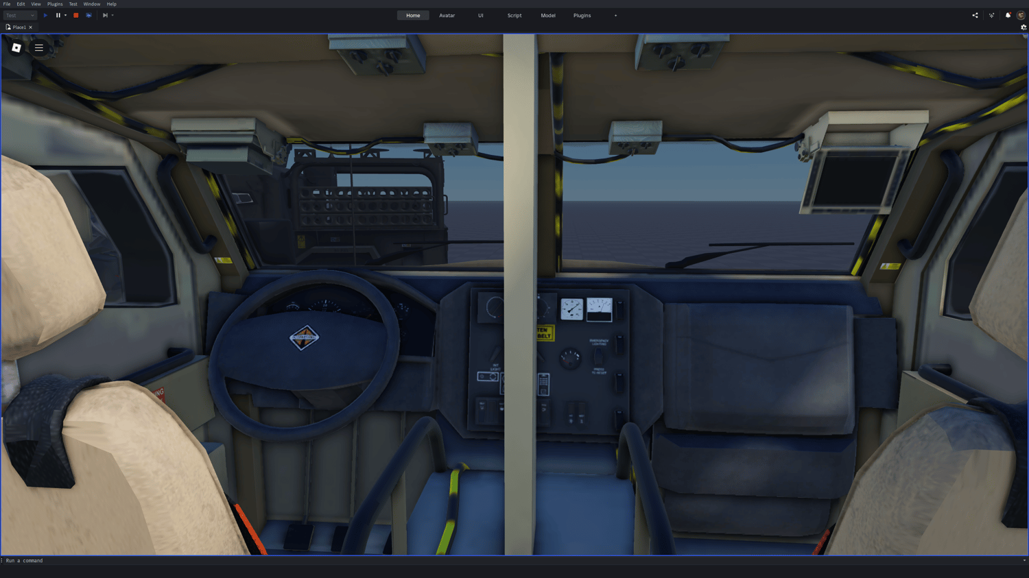 Roblox sand camo Husky armored support truck side view
