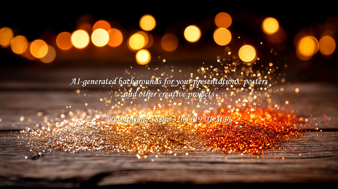 Captivating gold and copper glitter spills across weathered wood, illuminated by soft bokeh lights. Evokes celebration, luxury, and festive magic, perfect for holiday or event themes.