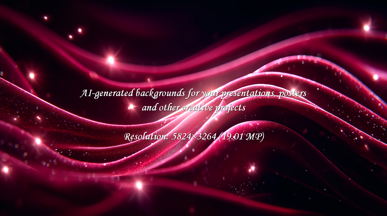 Experience pure luxury with this elegant crimson silk fabric, flowing dynamically and illuminated by shimmering light particles, perfect for creating a festive, glamorous, and high-end background for celebrations and events.