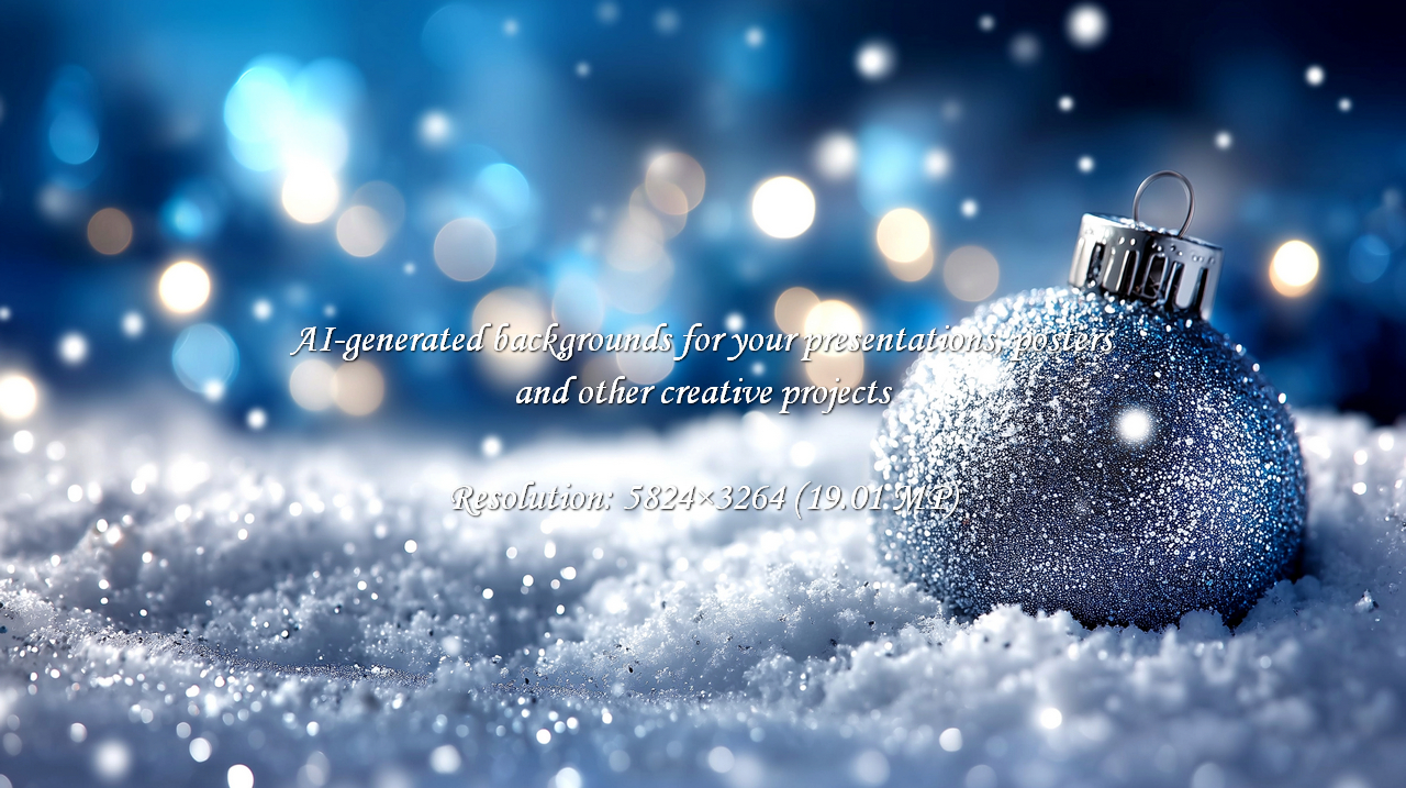 Captivating scene of a shimmering blue Christmas ornament resting in pristine snow, surrounded by dreamy bokeh lights. Evokes warmth, joy, and the magical spirit of the holiday season for festive designs.