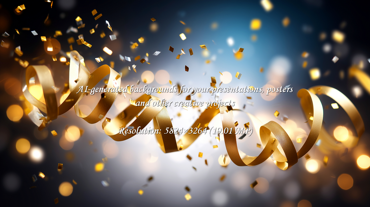 Capture the essence of pure celebration with this dynamic swirl of gold ribbon and shimmering confetti. Perfect for conveying excitement, success, and festive joy at any special event.