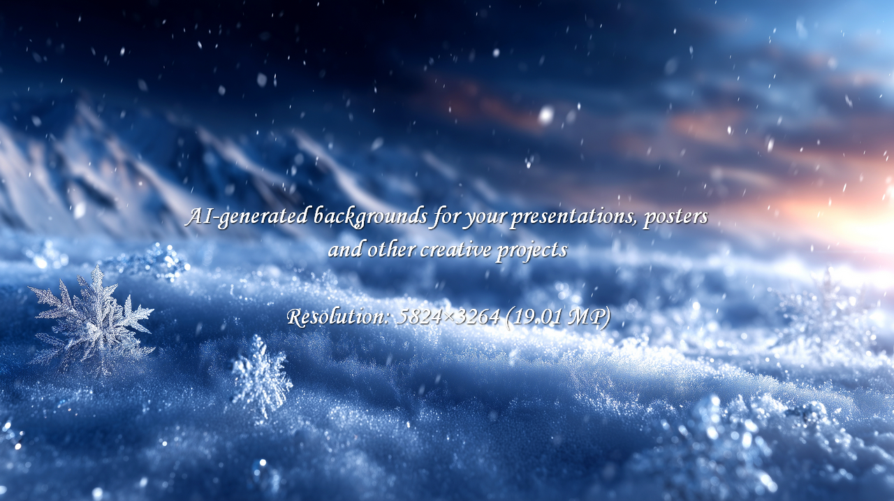 Experience the magical beauty of winter with this stunning close up of delicate snowflakes sparkling on a snowy landscape. A breathtaking sunset paints the sky, creating a serene and pristine atmosphere perfect for holiday or nature themes.