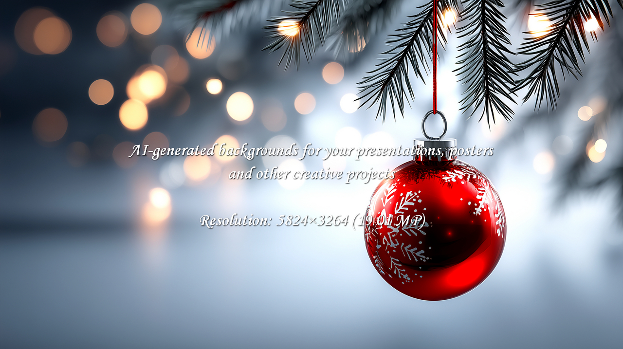 Capture the magic of the season with this stunning red Christmas ornament, adorned with intricate snowflakes, gently swaying from a pine branch. Warm bokeh lights create an enchanting, festive atmosphere perfect for holiday greetings and elegant winter ce