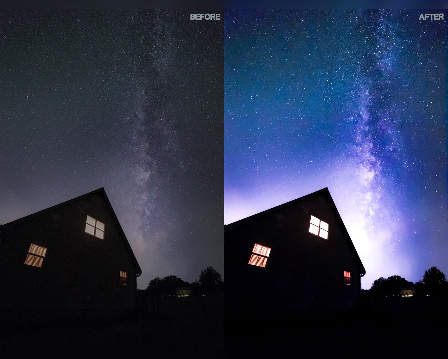 Night Sky presets, Lightroom presets, Astrophotography presets, Night presets, Milky way presets, Preset lightroom, Photoshop presets