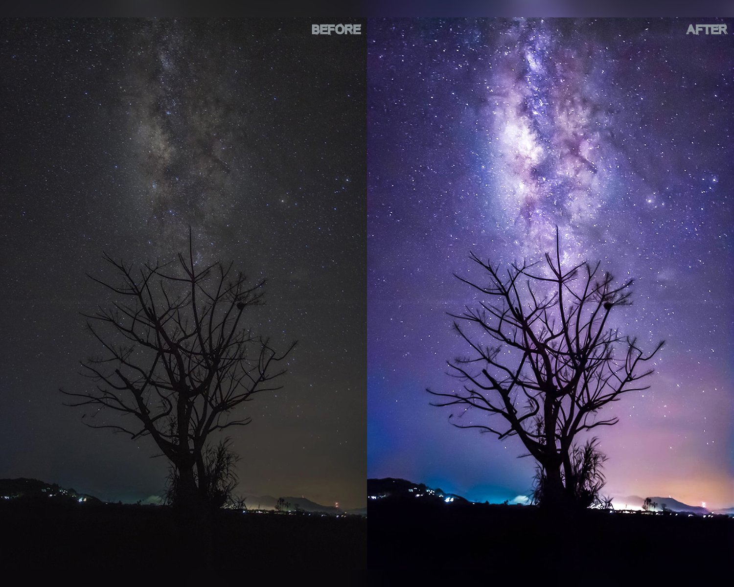 Night Sky presets, Lightroom presets, Astrophotography presets, Night presets, Milky way presets, Preset lightroom, Photoshop presets
