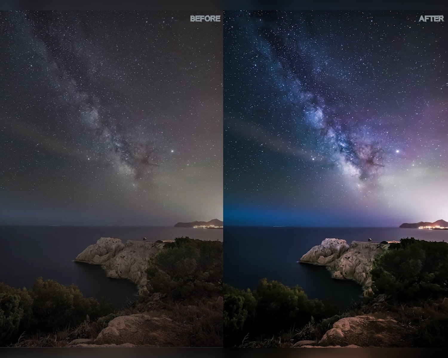 Astrophotography presets, Lightroom presets, Milky way presets, Night sky presets, Preset Lightroom, Night presets, Photoshop presets