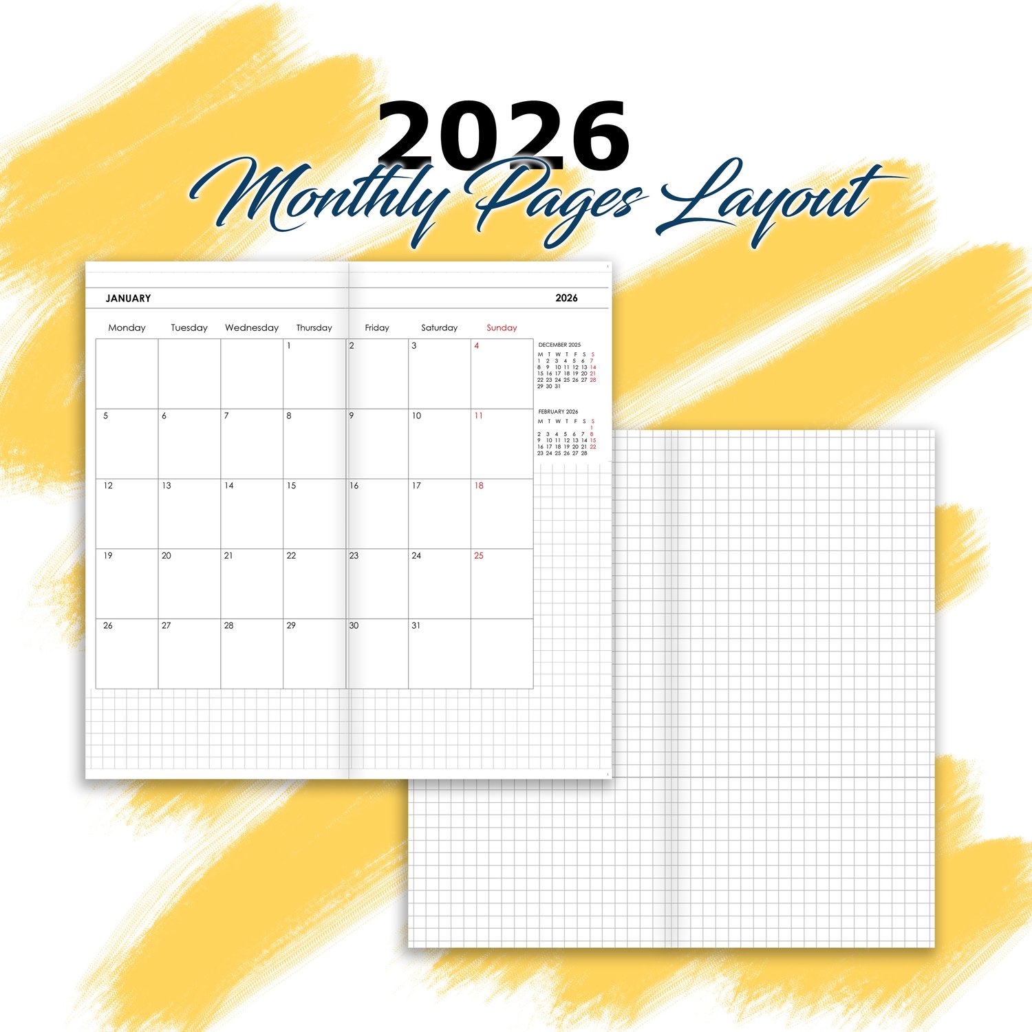 travelers notebook monthly layout